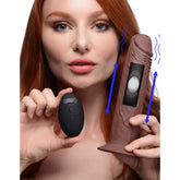 7X Remote Control Vibrating & Thumping Dildo - Dark